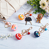 4Pcs 4 Colors Alloy Enamel Keychains KEYC-OC0001-36-4