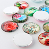 Flower Printed Glass Cabochons GGLA-A002-12mm-BB-3