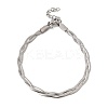 304 Stainless Steel Interlocking Herringbone Chain Bracelet for Women BJEW-K240-08B-P-4