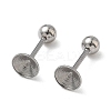 304 Stainless Steel Stud Earring Findings STAS-U056-04B-P-1