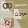 80Pcs 4 Styles Dyed Wood Jewelry Findings Coconut Linking Rings COCO-PH0001-03-3