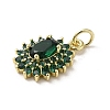 Brass Micro Pave Cubic Zirconia Pendants KK-E092-29G-01-2