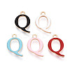 Rack Plating Alloy Enamel Pendants ENAM-T024-53Q-G-1