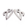 Platinum Plated Alloy Letter Pendants PALLOY-J718-01P-V-1
