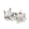 304 Stainless Steel Cubic Zirconia Pendants STAS-L278-008P-2