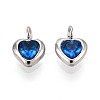 304 Stainless Steel Micro Pave Cubic Zirconia Pendants STAS-L022-396C-P-1