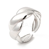 Non-Tarnish 304 Stainless Steel Twist Rope Shape Open Cuff Ring for Women X-RJEW-E063-06P-1