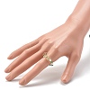 Imitate Austrian Crystal Bicone Glass Beaded Finger Rings RJEW-TA00003-02-4