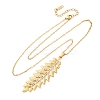 304 Stainless Steel Leaf Pendant Necklaces NJEW-H059-29B-G-4