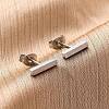Tarnish Resistant Cuboid 304 Stainless Steel Stud Crawler Earrings EJEW-O052-45P-3