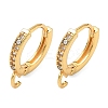 Brass Micro Pave Clear Cubic Zirconia Hoop Earring Findings KK-H532-14A-G-1