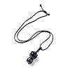 Natural Amethyst Mushroom Pendant Necklace NJEW-E065-01C-2