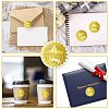 12 Sheets Self Adhesive Gold Foil Embossed Stickers DIY-WH0451-047-4