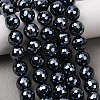 Electroplated Natural Agate Beads Strands G-B191-A07-10mm-18-1