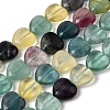 Natural Green Purple Yellow Fluorite Beads Strands G-NH0048-A01-01A-2