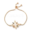 Star Brass Micro Pave Cubic Zirconia Slider Bracelets KK-R217-51G-4
