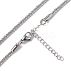 Non-Tarnish 304 Stainless Steel Bone Rope Chain Necklace for Women NJEW-I121-01B-P-2