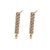 Brass Clear Cubic Zirconia Stud Earrings Finding for Women KK-A244-10C-G-1