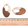 Transparent Resin and Walnut Wood Pendants RESI-T057-02N-4