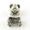 Bear Tibetan Style Alloy Combined Beads TIBE-R310-03AS-RS-1