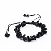 Adjustable Natural Obsidian Chip Beads Braided Bead Bracelets BJEW-JB04392-03-1
