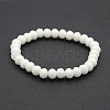 Faceted Opaque Solid Color Crystal Glass Rondelle Beads Stretch Bracelets BJEW-F072-15-1