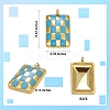 8Pcs 4 Colors Rack Plating Brass Enamel Pendants KK-SZ0006-08-6