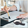 2Pcs 2 Colors Plum Blossom Shape Ceramic Ink Dish AJEW-PH0006-33-5