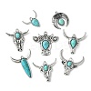 16Pcs 8 Styles Synthetic Turquoise Pendants FIND-CJ0002-39-3