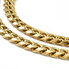 PVD Vacuum Plating 201 Stainless Steel Cuban Link Chain Necklace with 304 Stainless Steel Clasps for Men Women NJEW-M194-01D-G-2