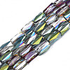 Electroplate Transparent Glass Beads Strands EGLA-N002-14-B-4