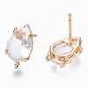 Transparent Brass Stud Earring Findings KK-S365-005-A01-2