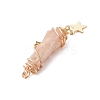 3Pcs 3 Styles Electroplated Natural Quartz Crystal Nuggets Copper Wire Wrapped Pendants PALLOY-JF03126-5