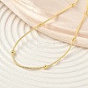 1.2MM Brass Ball Round Snake Chain Necklaces for Women Men NJEW-F350-03G-3