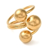 Ion Plating(IP) 304 Stainless Steel Round Wrap Open Cuff Rings for Women Men RJEW-Z054-01G-01-2