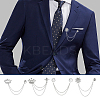 4Pcs 4 Styles Rhinestone Crown & Star Hanging Chain Brooch JEWB-OC0001-10-5