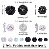 48Pcs 8 Styles Resin Rhinestone Beads RESI-SC003-43-2