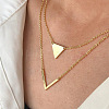 Triangle & Letter V Pendant Alloy Double Layer Necklaces for Women FS-WGE5888-02-4