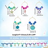 Ocean Theme Alloy Enamel with Plastic Imitation Pearl Wine Glass Charms AJEW-AB00095-2