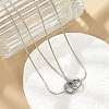 304 Stainless Steel Double Layer Snake Chain 2-Ring Link Necklaces LS-NJEW-R017-01P-1