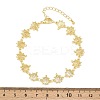 Brass Micro Pave Clear Cubic Zirconia Link Chain Bracelets for Women BJEW-A090-11A-G-5