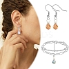 60Pcs 10 Style Glass Teardrop Pendants PALLOY-YW00137-6