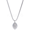 1Pc Anti-Tarnish Stainless Steel Rugby Pendant Box Chain Necklaces for Women Men NJEW-LP0001-11-3