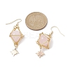 Natural Rose Quartz Dangle Earrings EJEW-JE05499-02-3