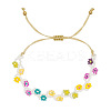 Handmade Glass Seed Bead Woven Flower Braided Bracelets RV1845-5