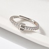 S925 Sterling Silver Adjustable Letter Rings for Women RJEW-M068-01P-E-5