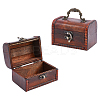 Retro Rectangle Wooden Storage Treasure Chests for Trinkets AJEW-WH0871-84A-1