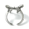 Butterfly Alloy Open Rings for Women RJEW-K275-45AS-3