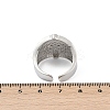Brass Micro Pave Clear Cubic Zirconia Open Cuff Rings for Women RJEW-A059-04P-3
