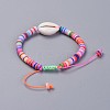 Handmade Polymer Clay Heishi Beads Kids Braided Bracelets BJEW-JB04317-05-4